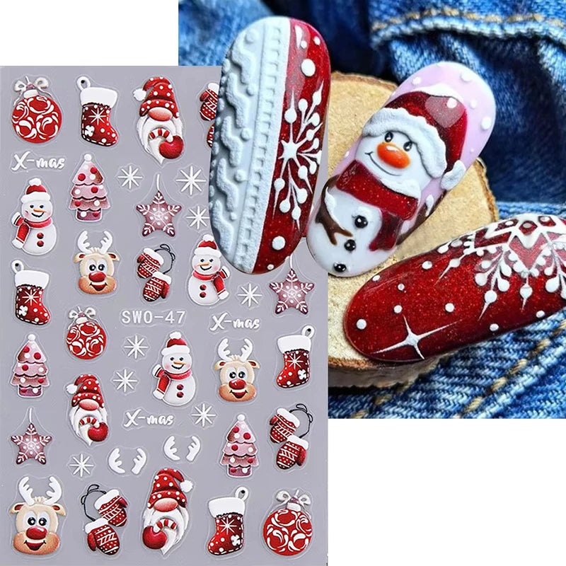 Christmas Cartoon Nail Art Stickers