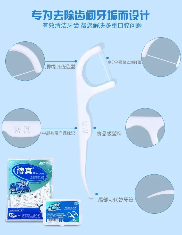 Portable Disposable Dental Floss Picks with Travel Case