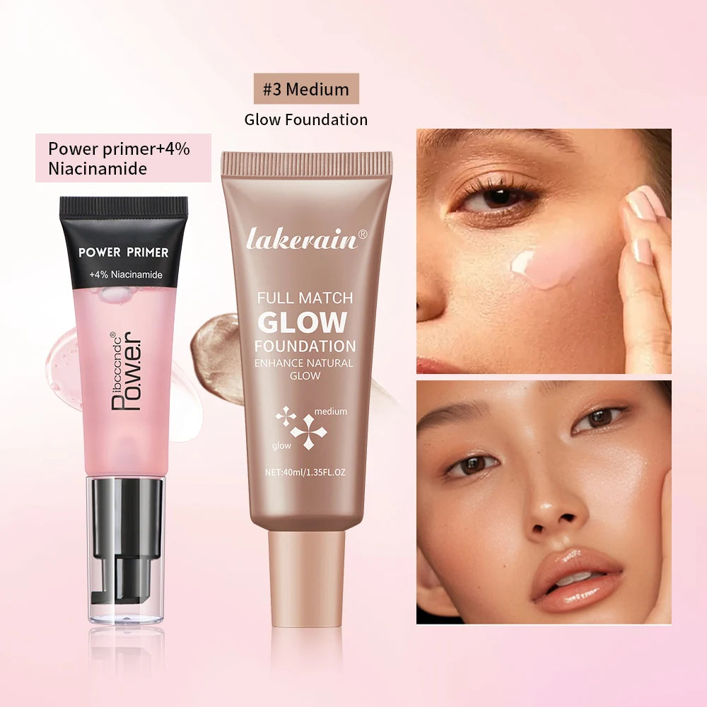 Hydrating Makeup Primer and Glow Foundation Set - 9
