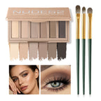 6-Color Matte Nude Eyeshadow Palette with Makeup Brushes