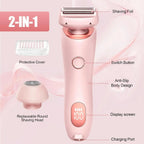 2-in-1 Electric Hair Shaver for Women - Painless Body & Face Trimmer