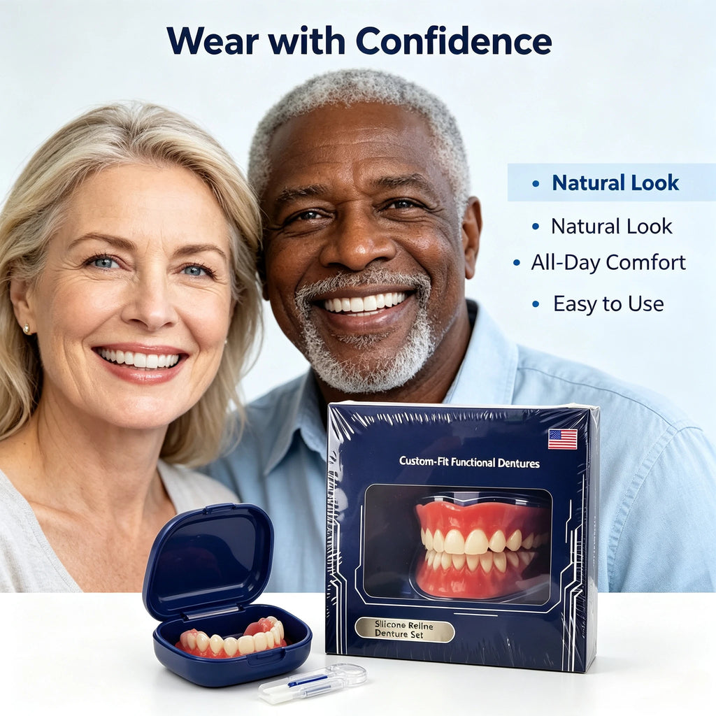 Adjustable Silicone Denture Set for Natural Smile