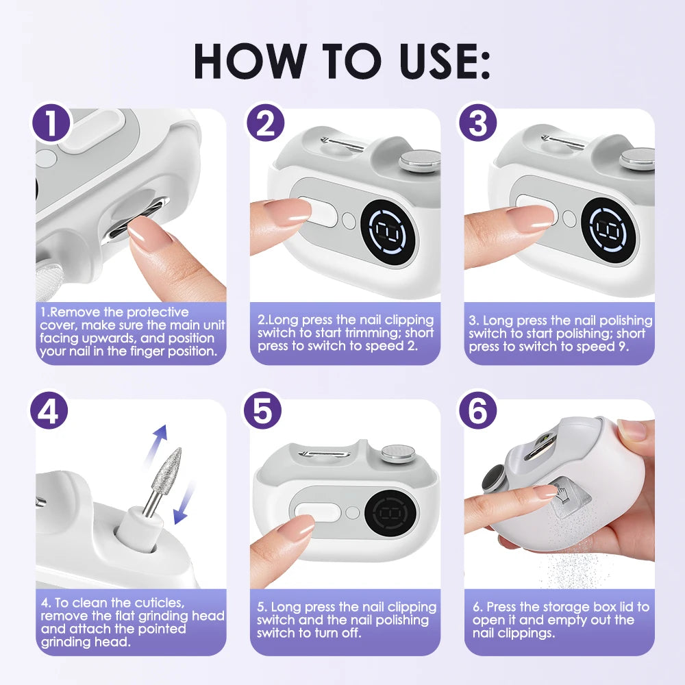 4-in-1 Electric Nail Clipper and Polisher Set