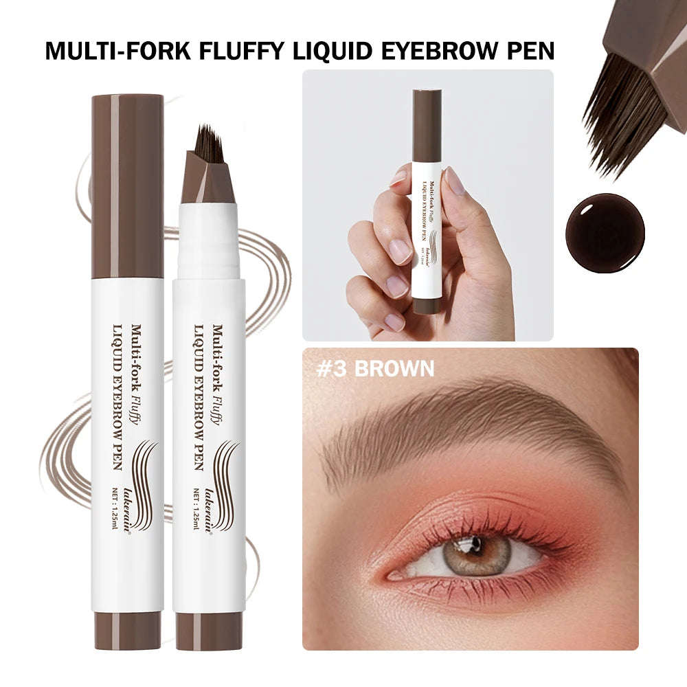 Waterproof Multi-Fork Liquid Eyebrow Pen for Natural Brows - 25