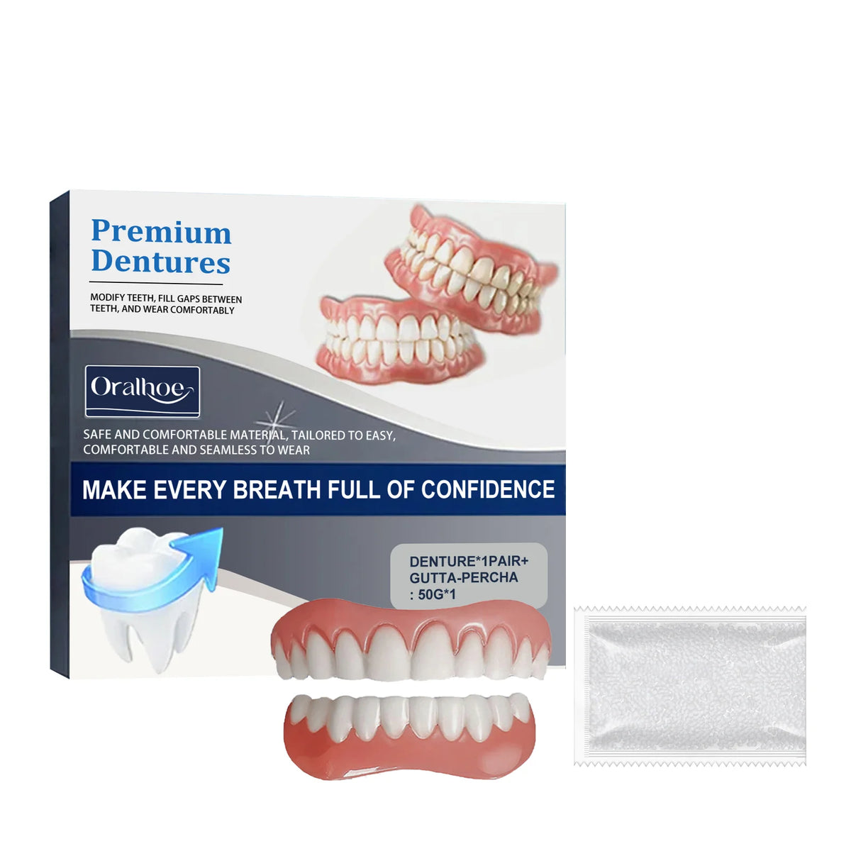 Instant Smile Cosmetic Denture Fitting Kit for Natural Teeth Alignment