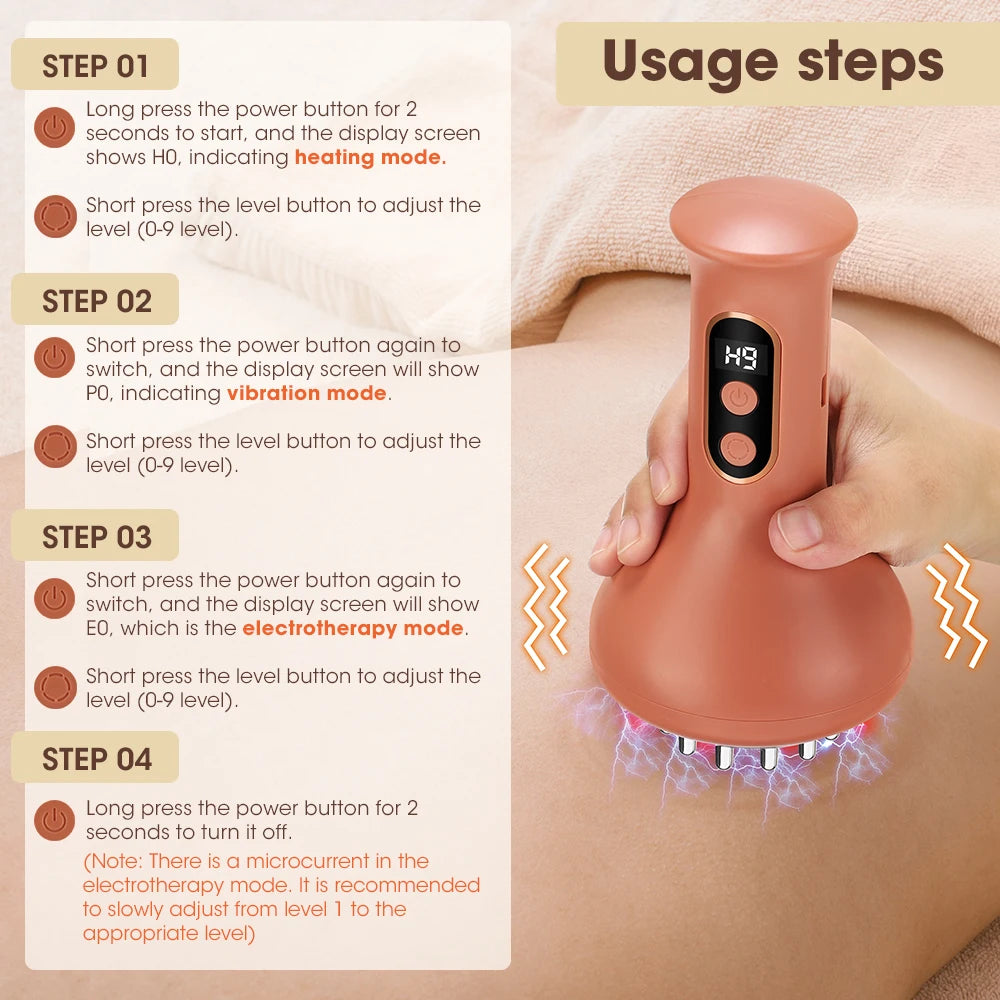 Electric Cordless Body Massager for Hot Compress and Cupping Therapy