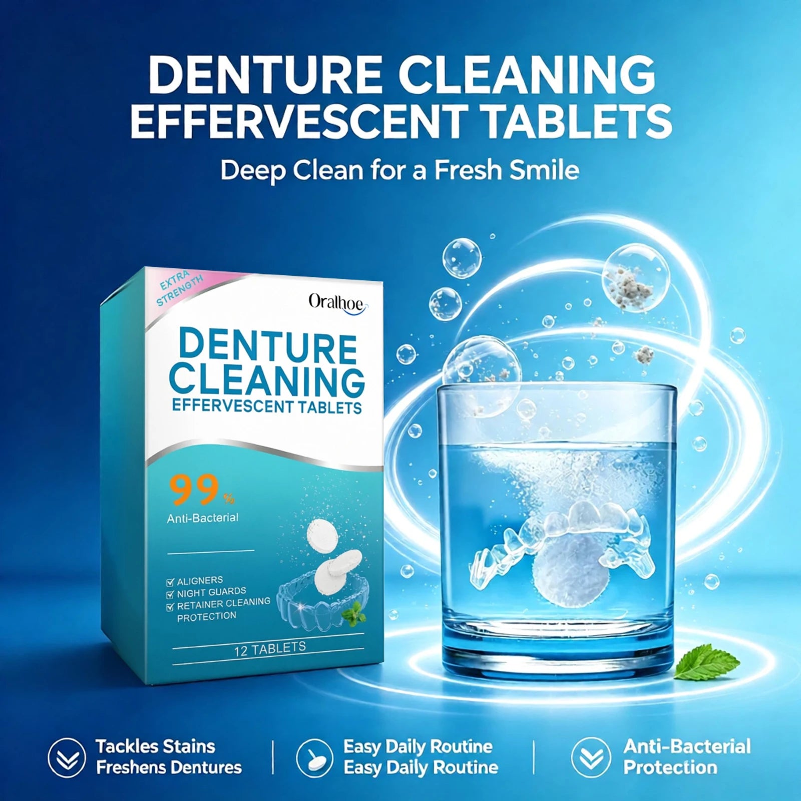 Effervescent Denture Cleaning Tablets for Retainers and Aligners - 2