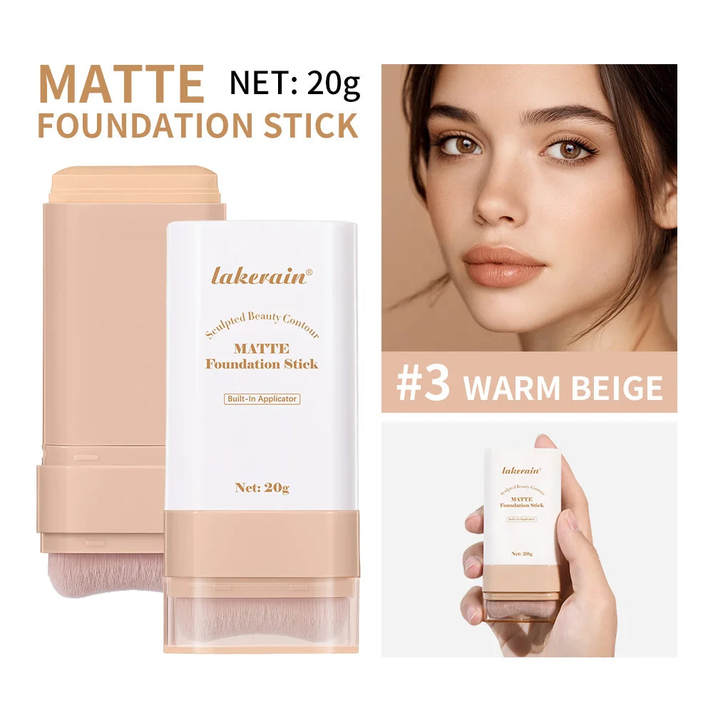 Matte Foundation Stick with Built-in Blending Brush - 40