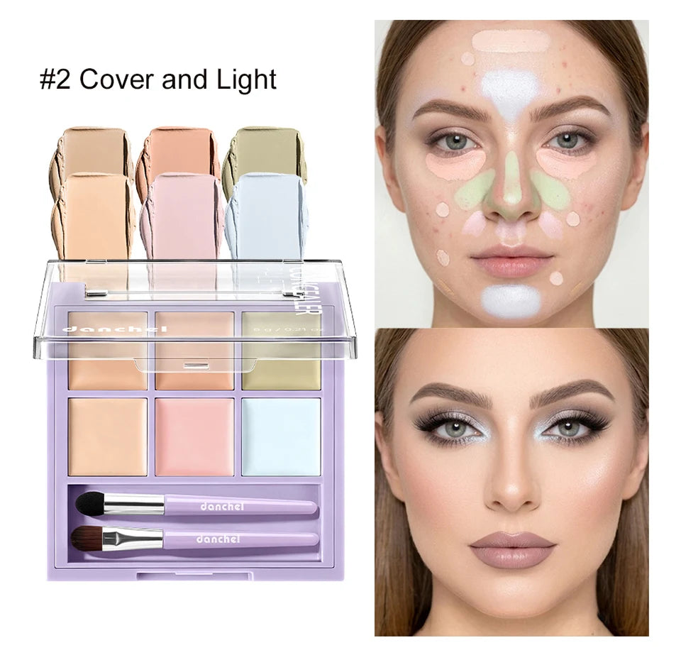 Multi-Shade Face Concealer and Color Correction Palette - 12
