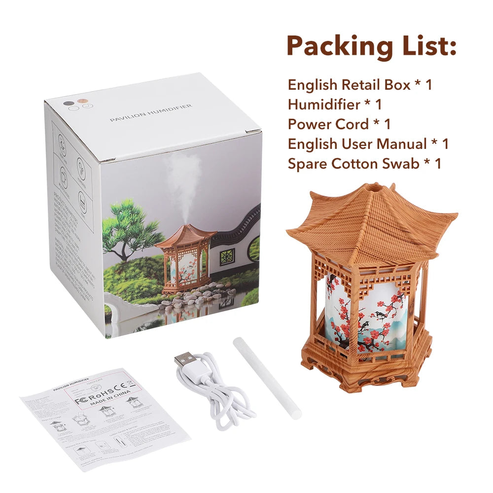 Portable Ultrasonic Pavilion Humidifier with Night Light - 16