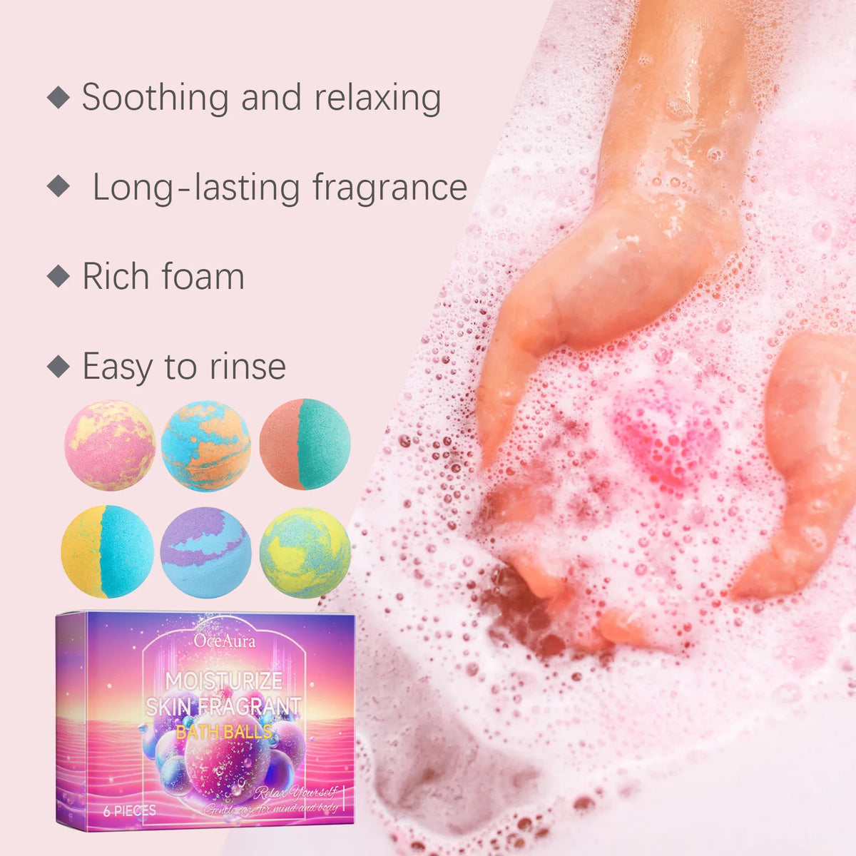 Aromatherapy Moisturizing Bath Bomb Set for Stress Relief