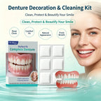 Cosmetic Denture and Cleaning Kit for Missing or Stained Teeth