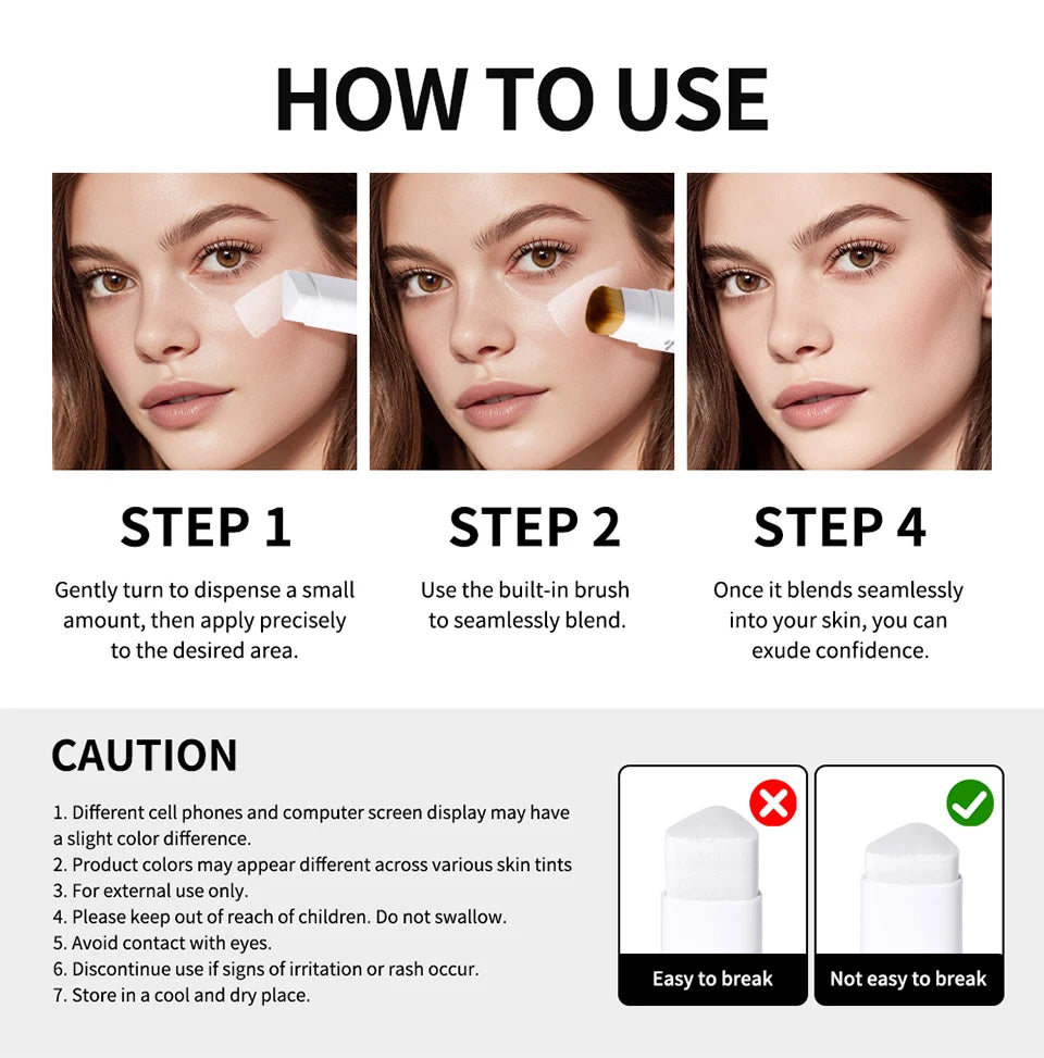 Color-Changing Foundation Stick with Built-in Brush