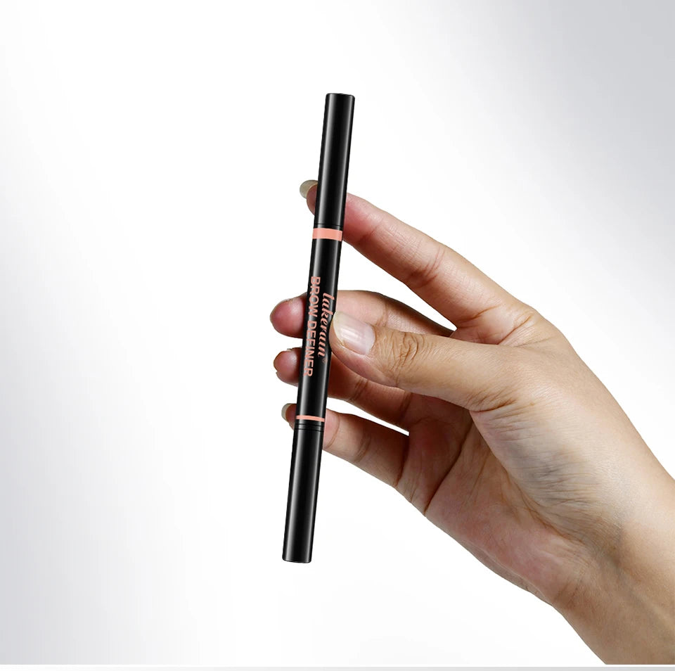 Waterproof Triangular Tip Eyebrow Pencil with Grooming Brush