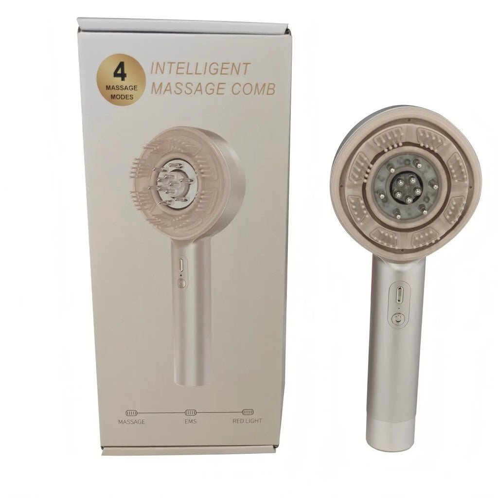 Electric Scalp Massage Comb with Red Light and Serum Applicator