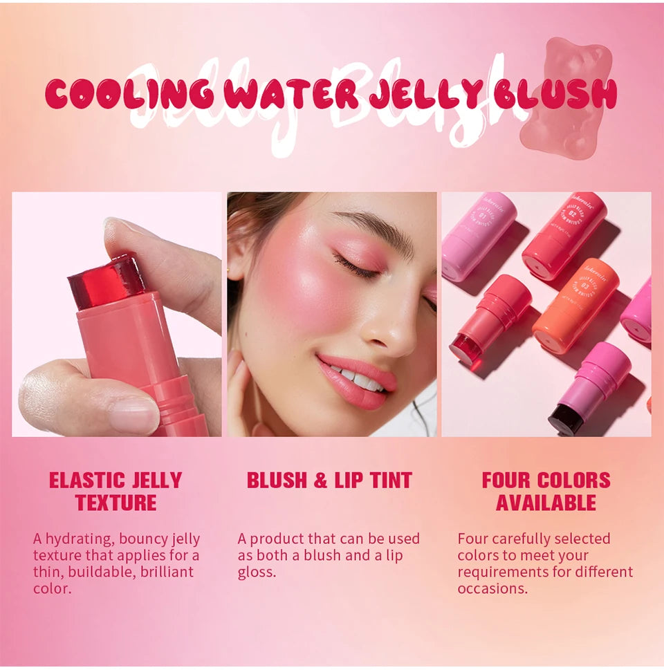 Cooling Water Jelly Blush Stick for Lips and Cheeks