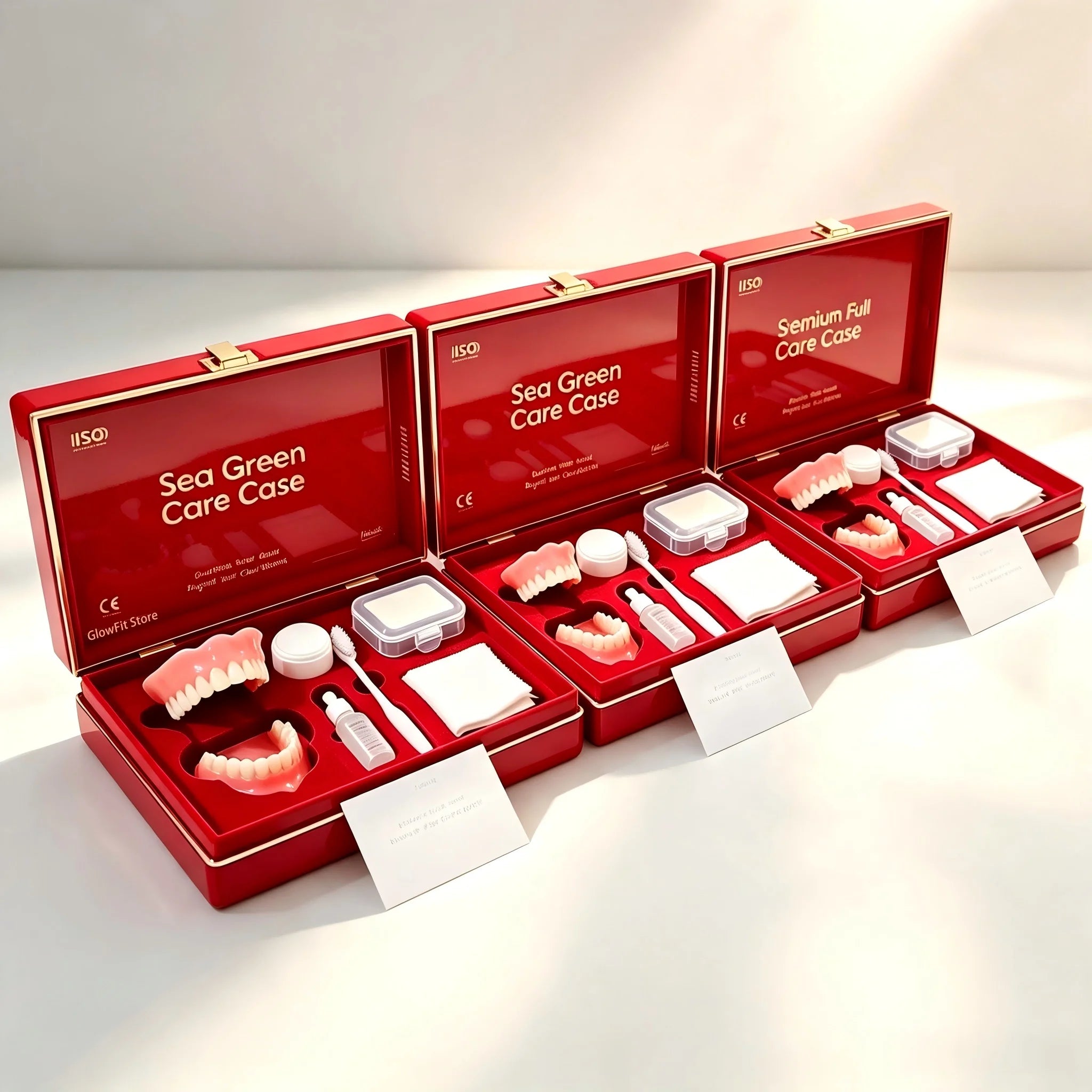 Portable Denture Care and Cleaning Travel Kit with Storage Case - 9