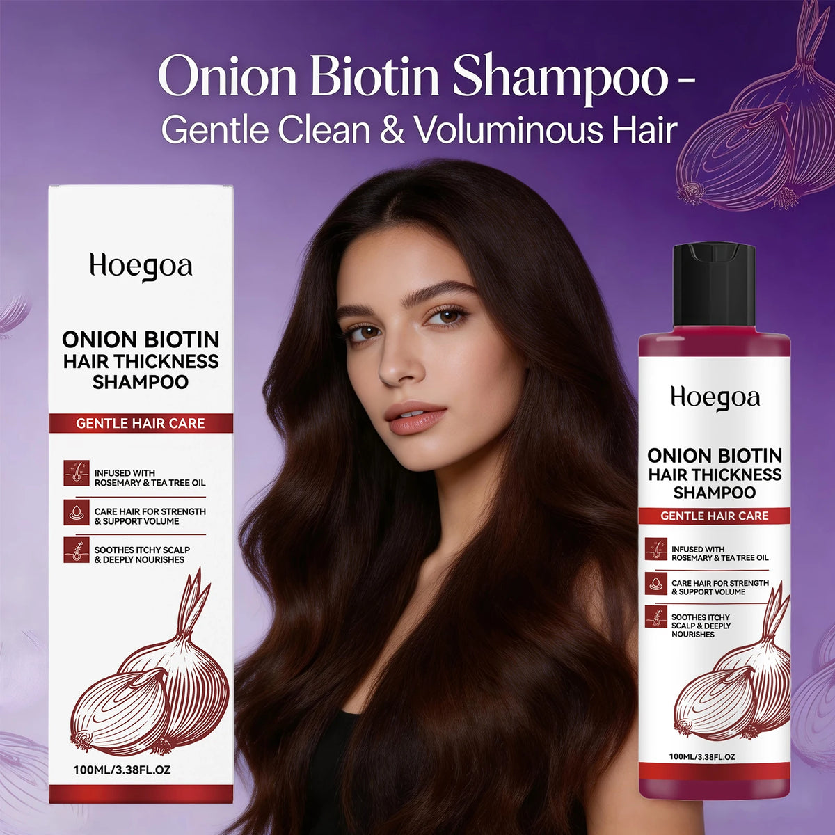 Onion Biotin Volumizing Shampoo for Hair Growth and Scalp Health