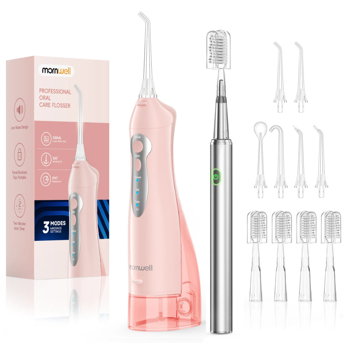 Portable Electric Toothbrush and Water Flosser Oral Care Set