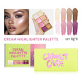 8-Color Cream Highlighter and Blush Makeup Palette