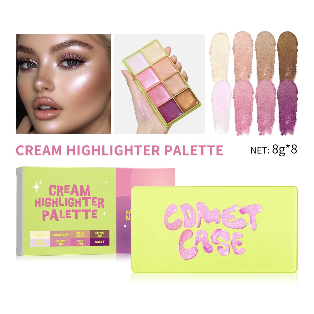 8-Color Cream Highlighter and Contouring Palette
