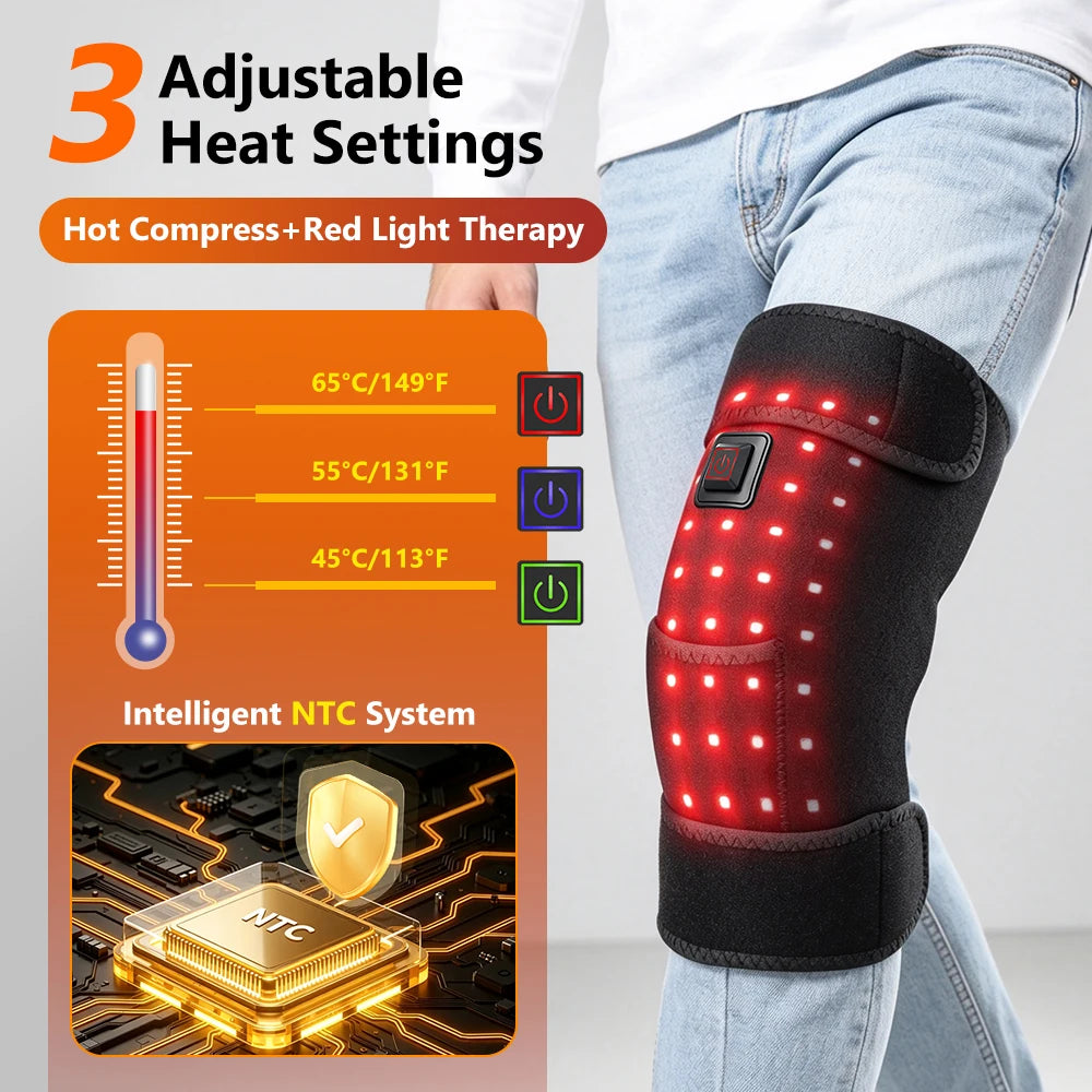 Red Light Therapy Heated Knee Brace with 3 Heat Settings - 9