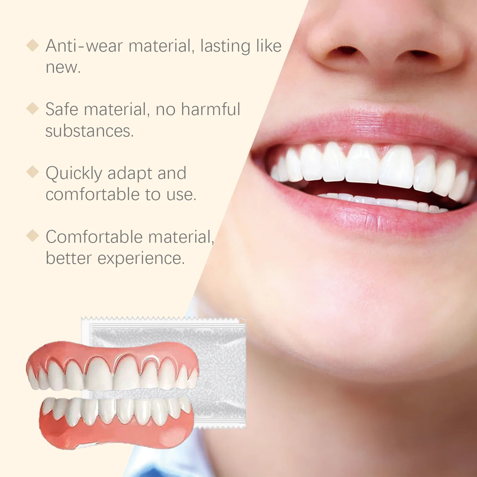 Temporary Silicone Cosmetic Dentures for Missing Teeth - 5