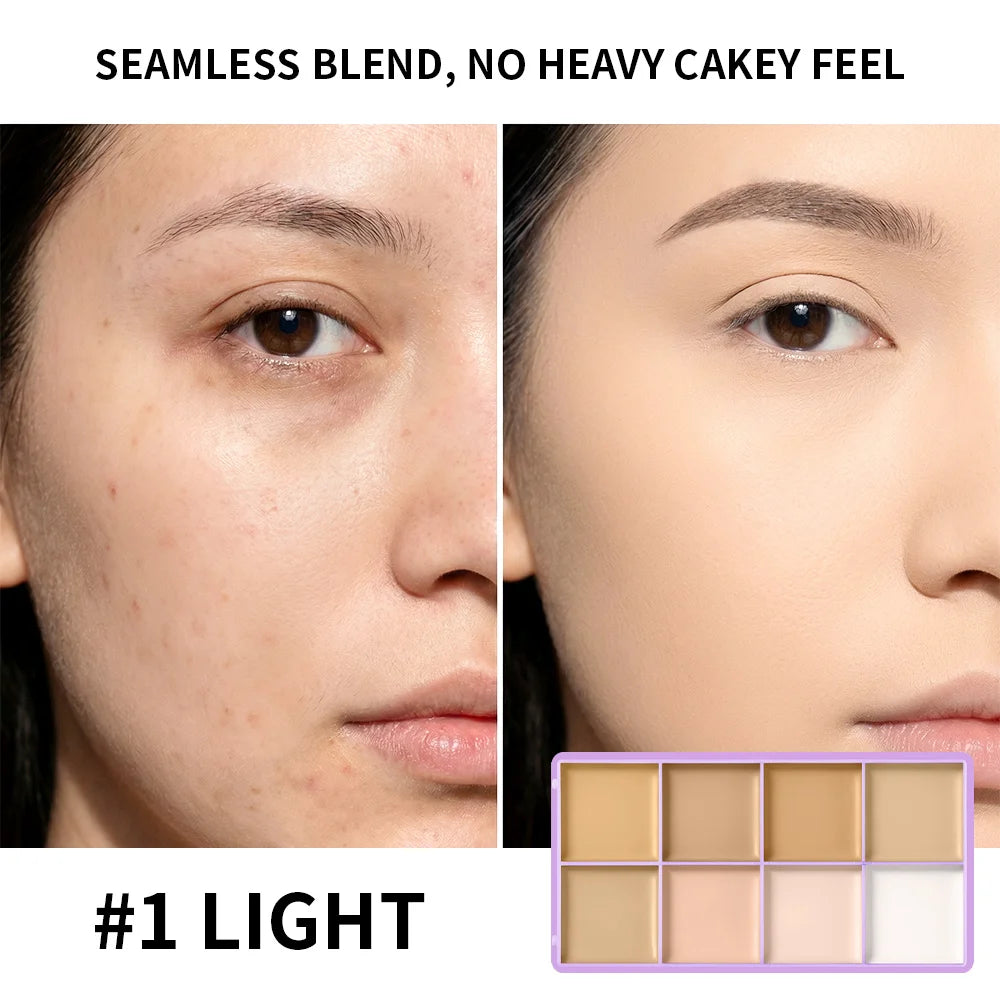 8-Shade Full Coverage Cream Concealer and Contour Palette