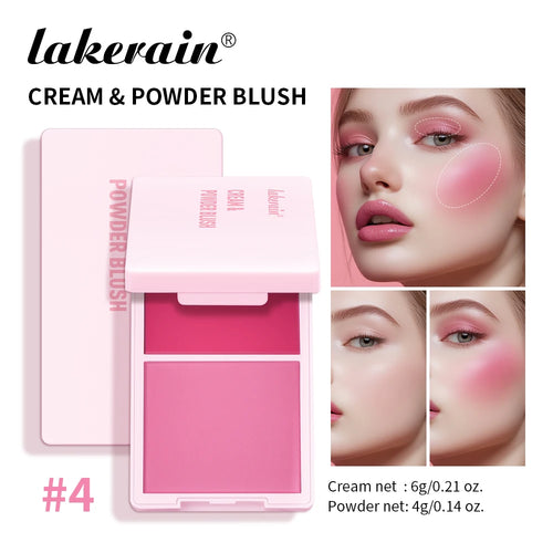 2-in-1 Cream and Powder Blush Palette for Long-Lasting Makeup