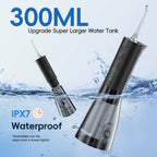 Portable Rechargeable Oral Irrigator Water Flosser with 300ML Tank