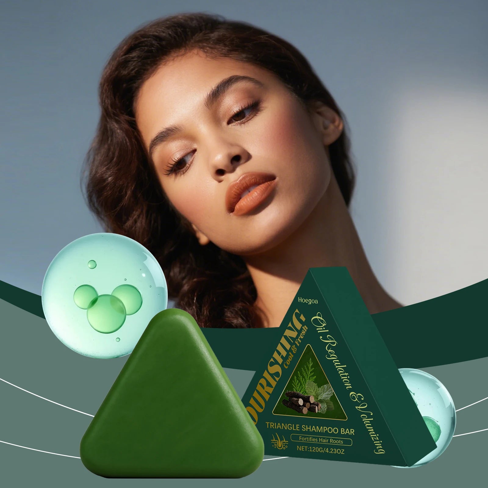Herbal Triangle Hair Growth and Oil Control Shampoo Bar - 2