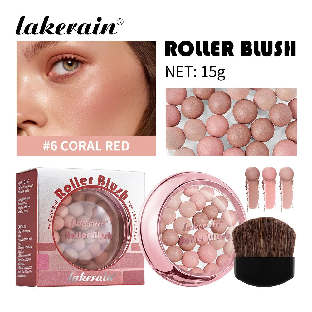 Spherical Shimmer Powder Blush Beads with Applicator - 22
