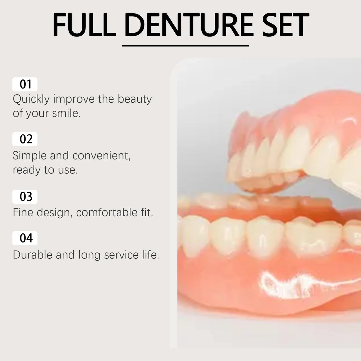 Temporary Silicone Cosmetic Denture Set for Smile Restoration