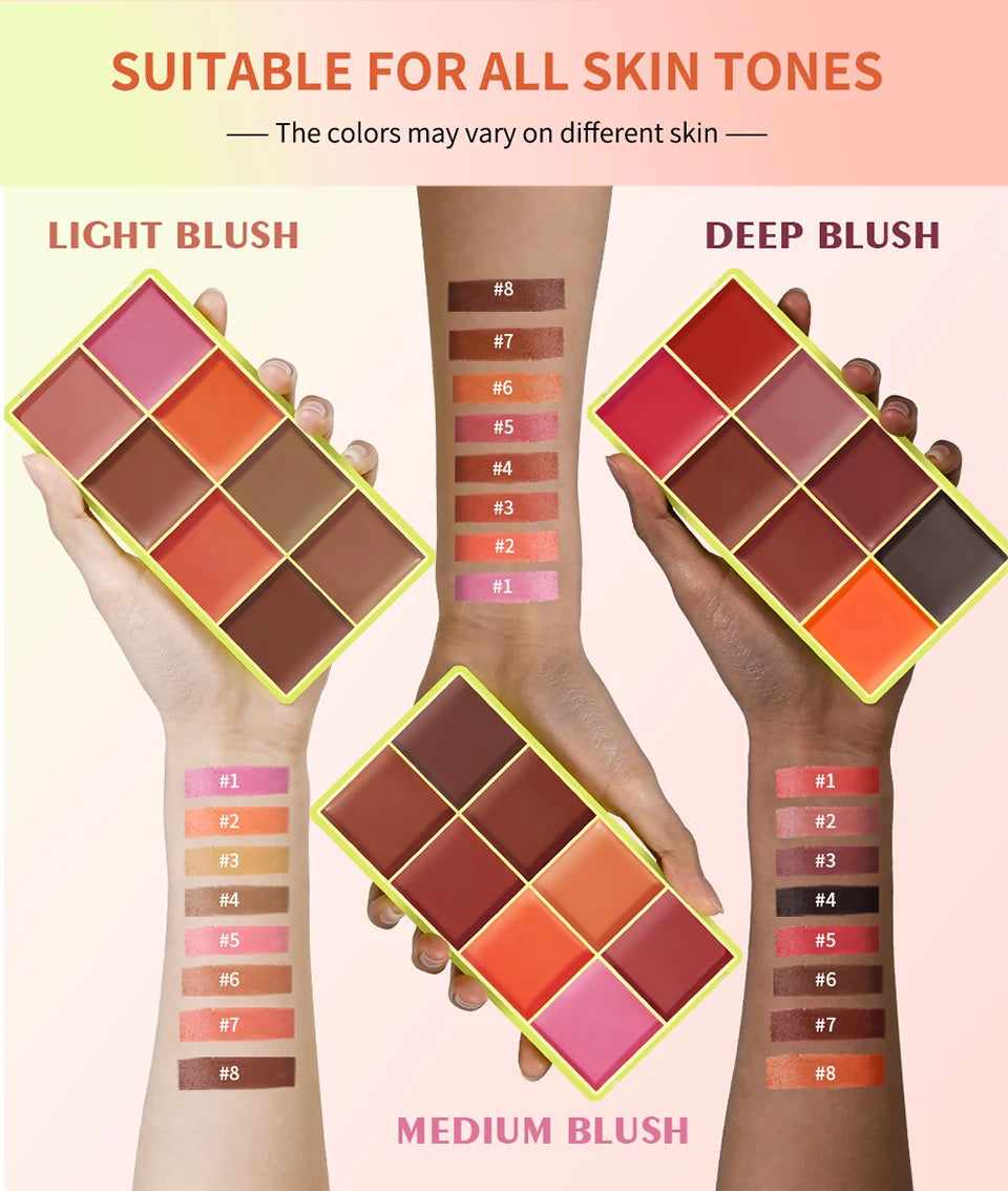8-Color Cream Blush and Face Contouring Palette