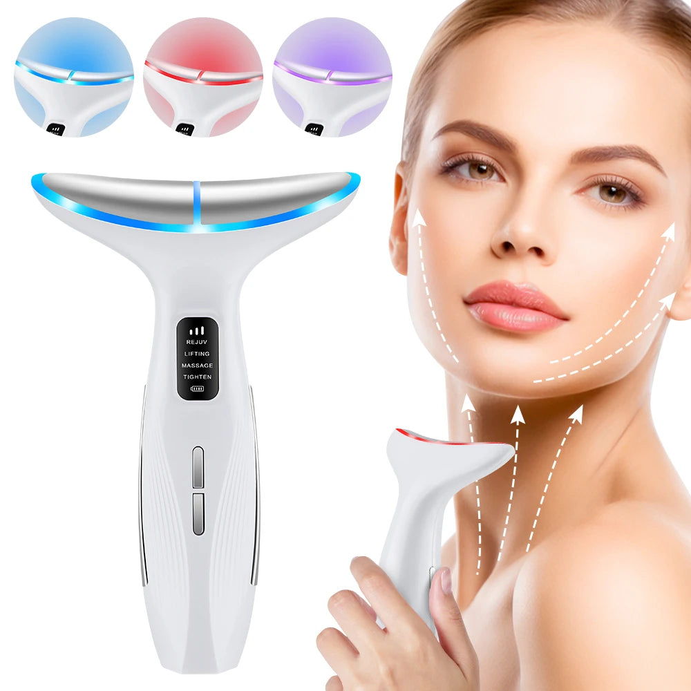 LED Facial and Neck Skin Tightening Massage Device