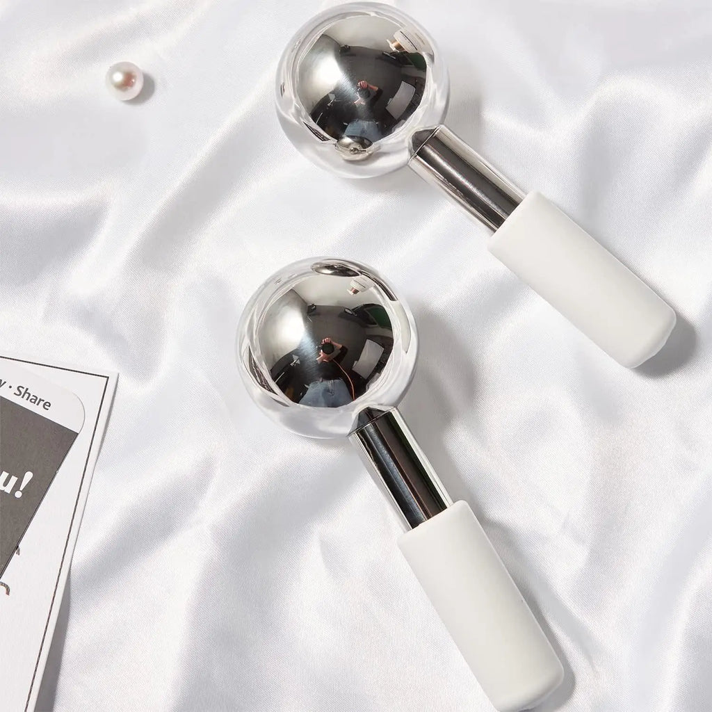 Stainless Steel Cooling Facial Globes for Puffiness and Wrinkles