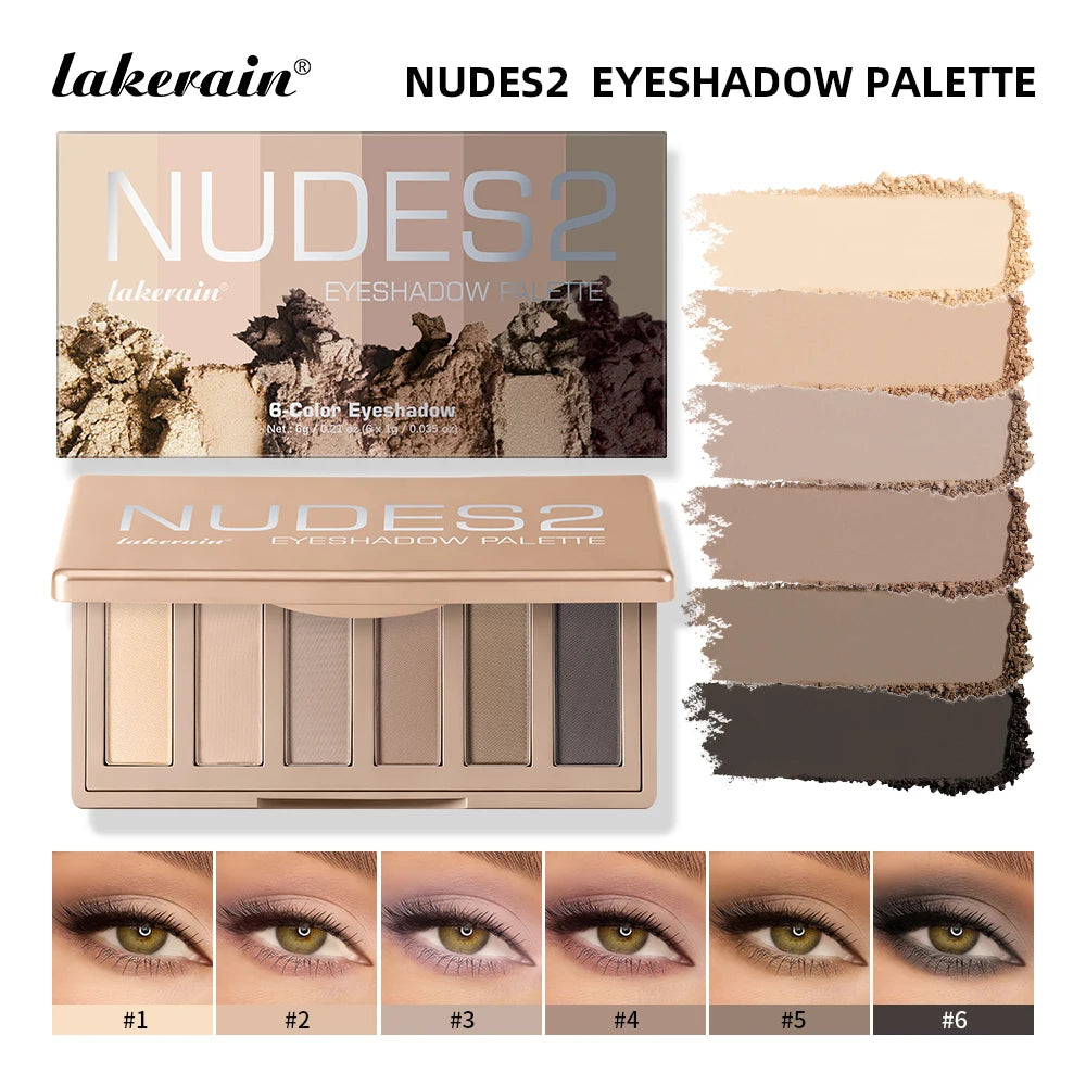6-Color Matte Eyeshadow Palette for Natural and Smokey Eye Looks - 19