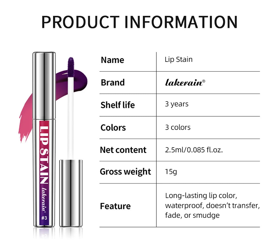 Waterproof Peel-Off Lip Stain Set - 17