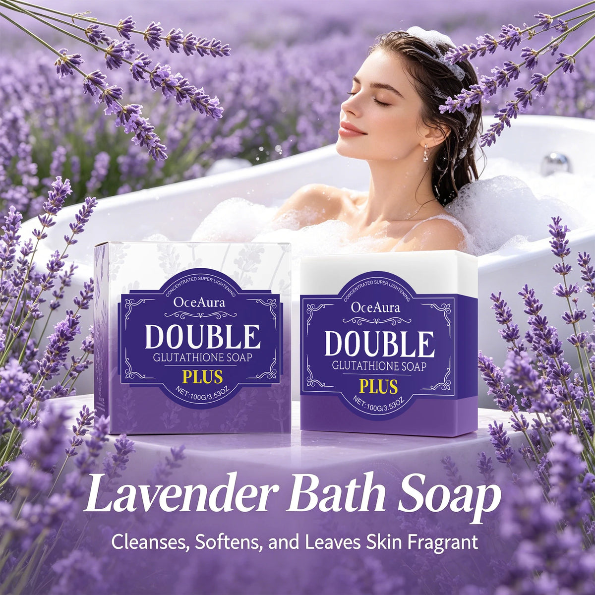 Lavender Cleansing Soap Bar for Oil Control and Skin Brightening