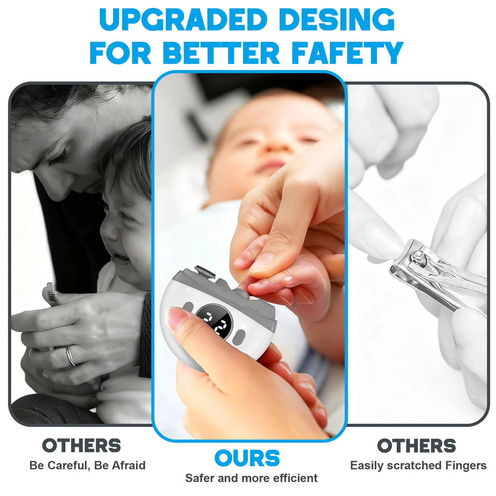Electric Automatic Nail Clipper and Polisher with LED Light
