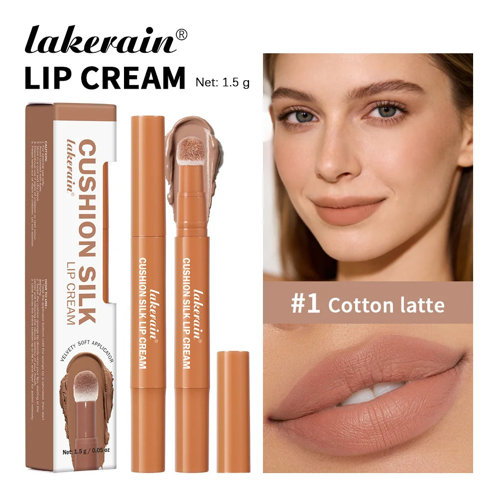 2-in-1 Waterproof Lip Cream and Blush with Cushion Applicator