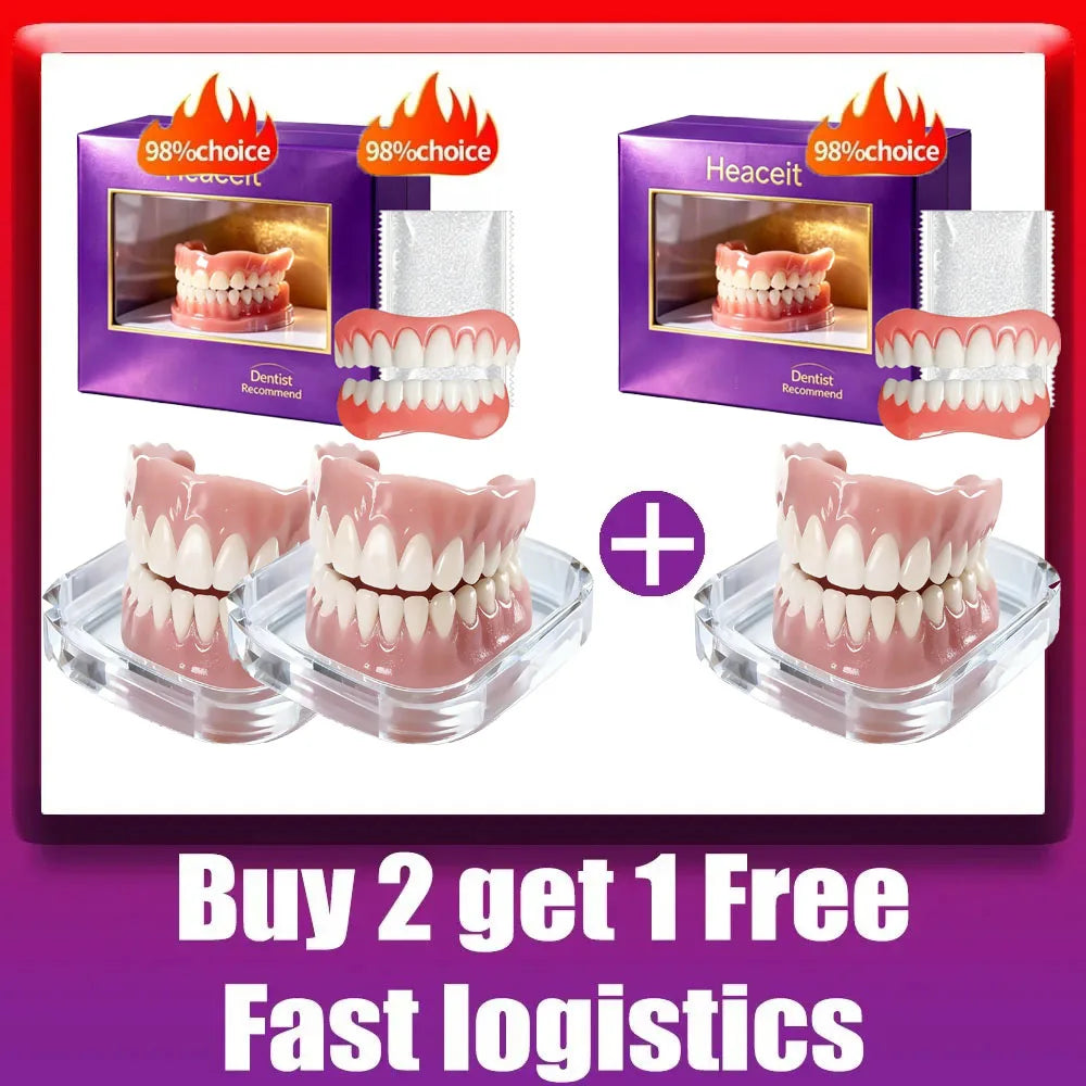 Adjustable Cosmetic Denture Set with Travel Case for Instant Smile - 8