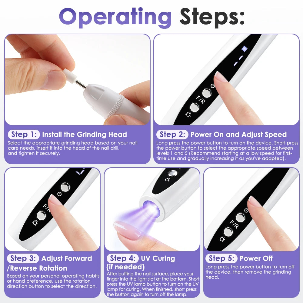 2-in-1 Electric Nail Drill and UV Curing Lamp Kit