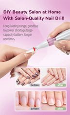 Rechargeable Electric Nail Drill Set with 12 Bits