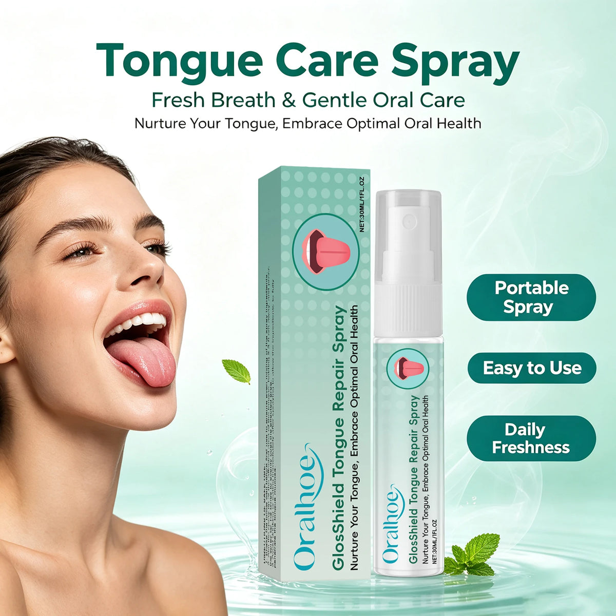 Refreshing Tongue Repair Spray for Oral Hygiene and Bad Breath
