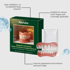 Natural Looking Cosmetic Silicone Denture Set for Upper and Lower Teeth