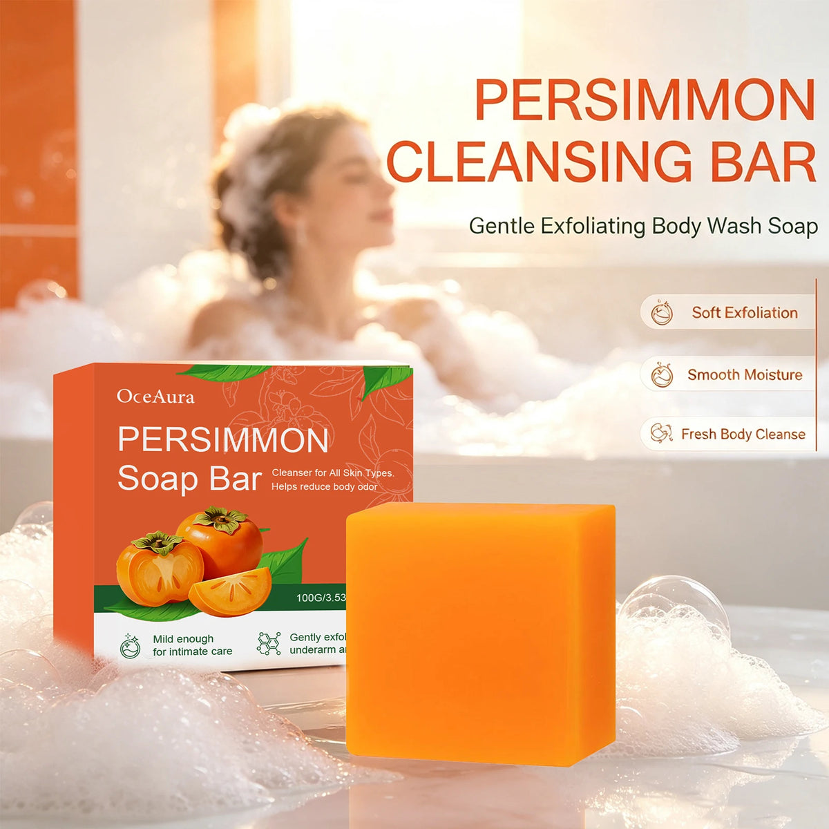 Persimmon Odor Reducing Exfoliating Soap Bar