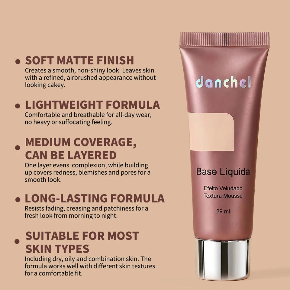 Long-Lasting Velvet Matte Liquid Foundation - 9