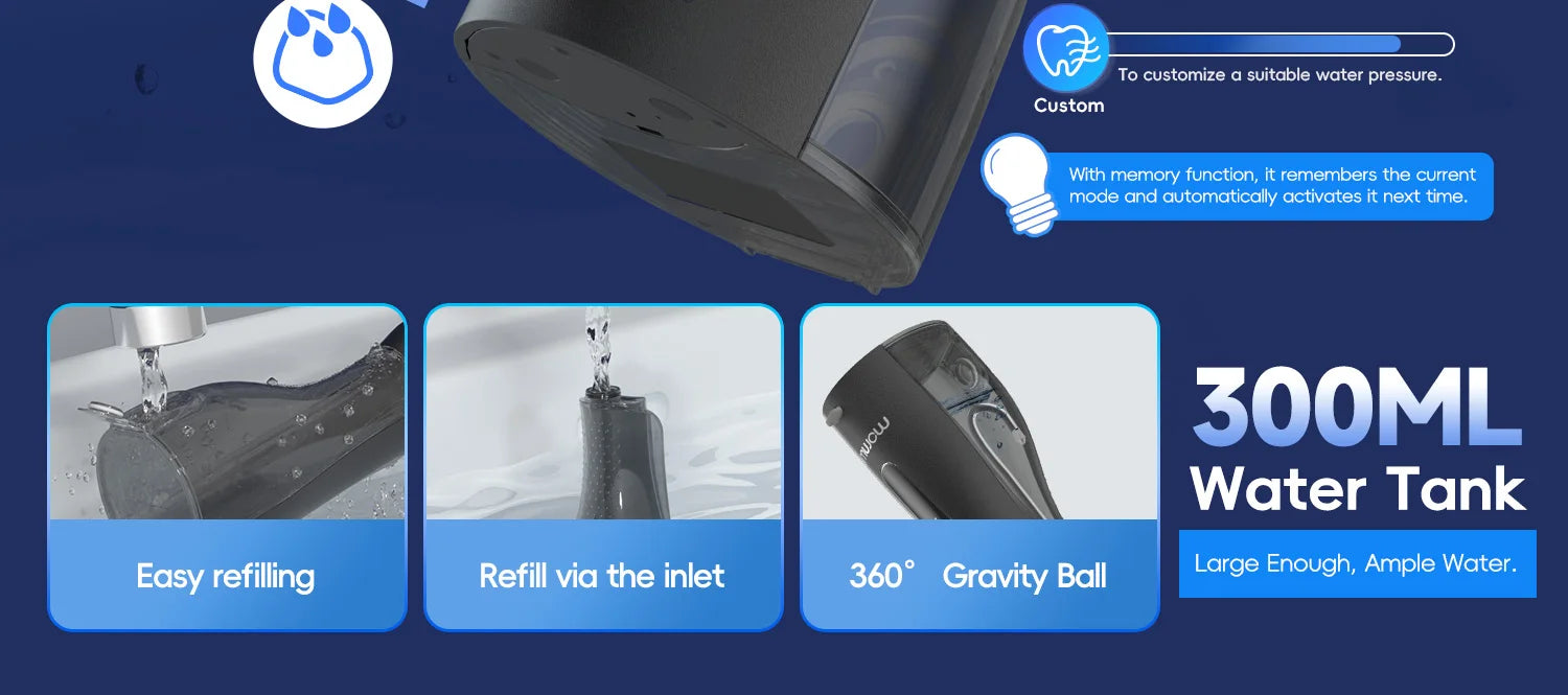 Rechargeable Cordless Water Flosser for Teeth Deep Cleaning - 9