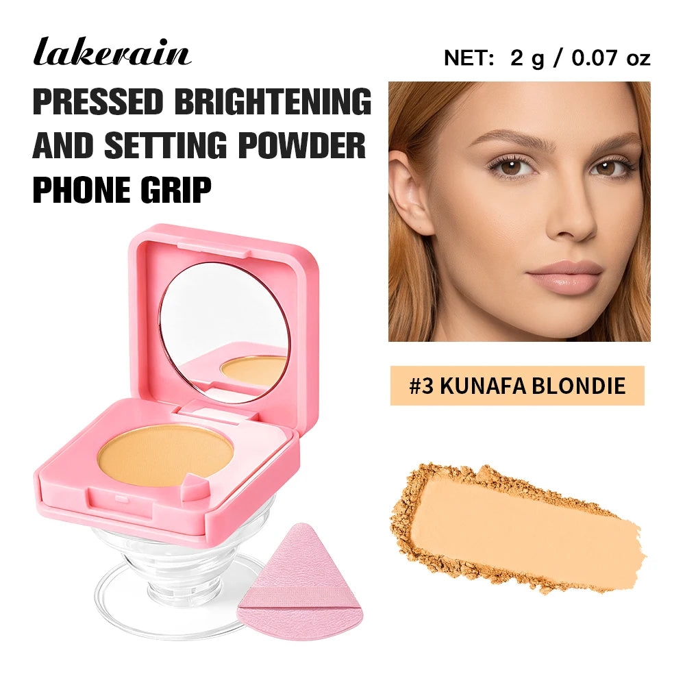 Oil-Control Pressed Powder with Mirror and Phone Stand - 25